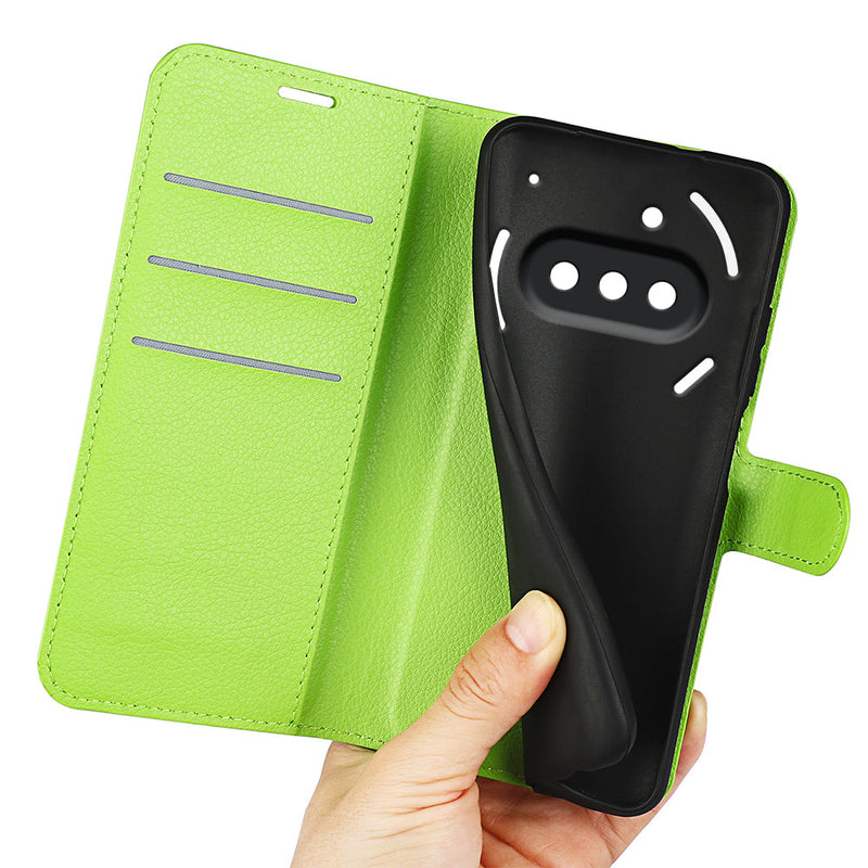 Nothing Phone (3a) PU Wallet Case [Green]
