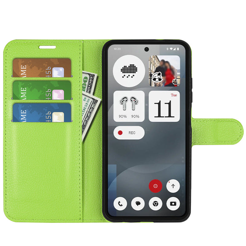 Nothing Phone (3a) PU Wallet Case [Green]