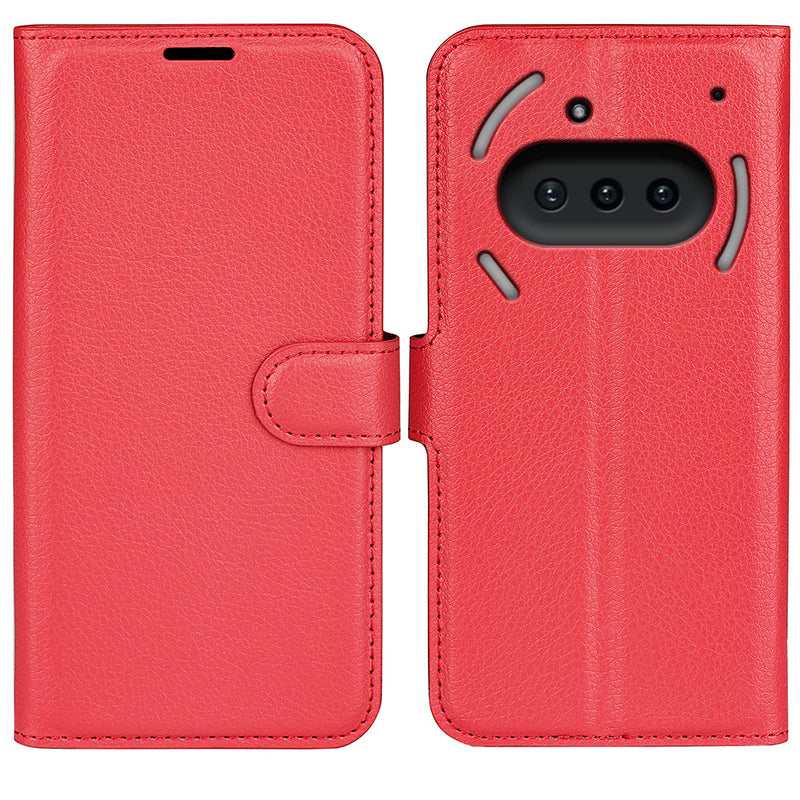 Nothing Phone (3a) PU Wallet Case [Red]