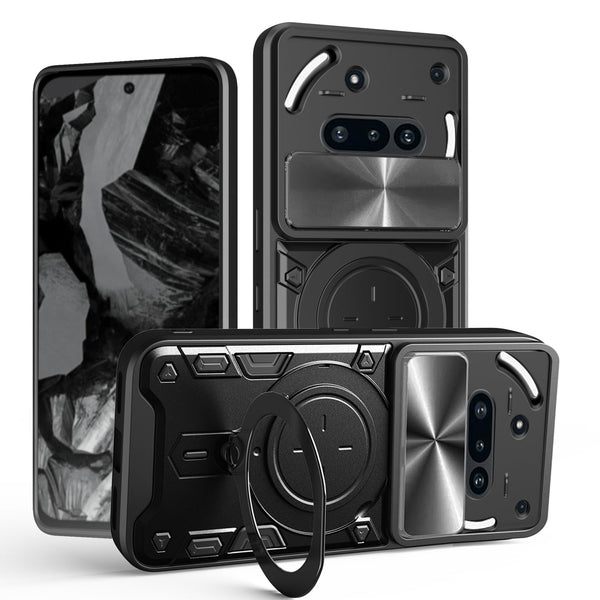 Nothing Phone (3a) Ring Kickstand Case w/ Camera Cover [Black]