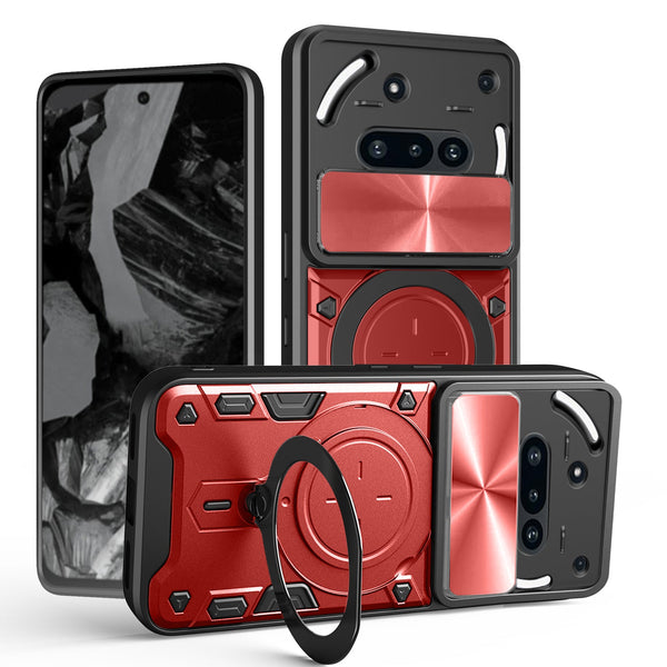 Nothing Phone (3a) Ring Kickstand Case w/ Camera Cover [Red]