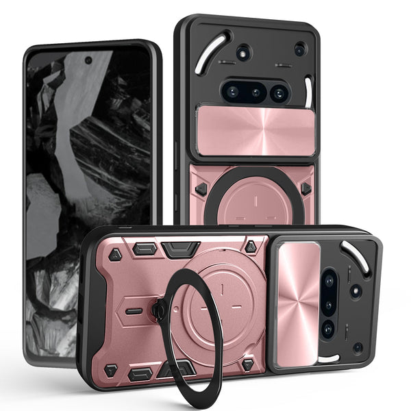 Nothing Phone (3a) Ring Kickstand Case w/ Camera Cover [Rose Gold]