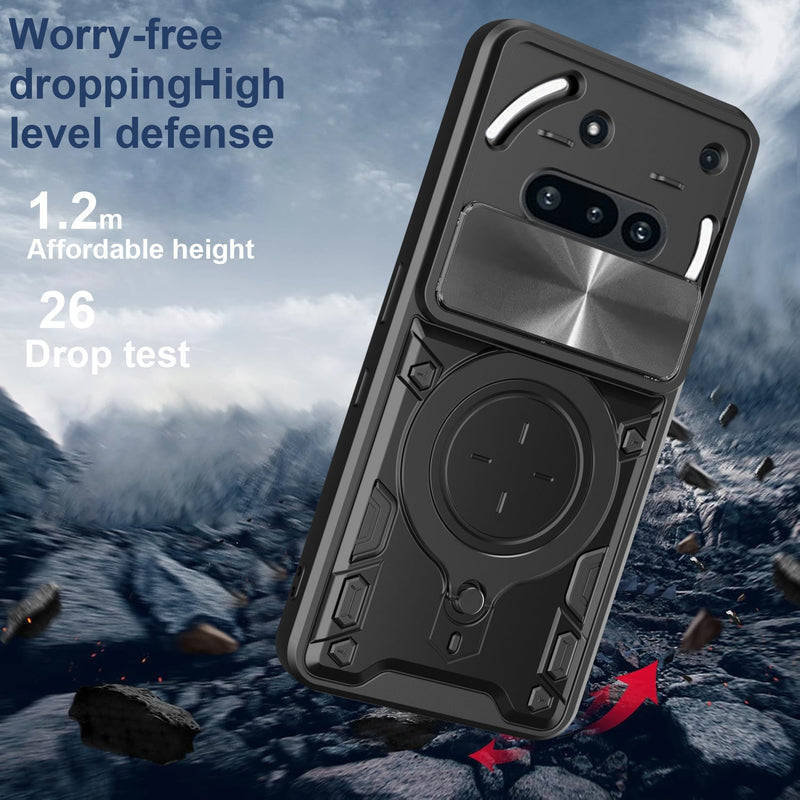 Nothing Phone (3a) Ring Kickstand Case w/ Camera Cover [Black]