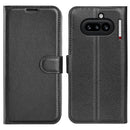 Wallet Case for Nothing Phone (4a) – PU Leather Flip Cover with Card Holder & Stand [Black]