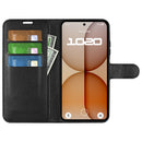 Wallet Case for Nothing Phone (4a) – PU Leather Flip Cover with Card Holder & Stand [Black]