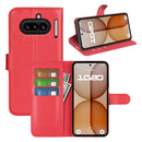 Wallet Case for Nothing Phone (4a) – PU Leather Flip Cover with Card Holder & Stand [Red]