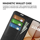 Wallet Case for Nothing Phone (4a) – PU Leather Flip Cover with Card Holder & Stand [Black]