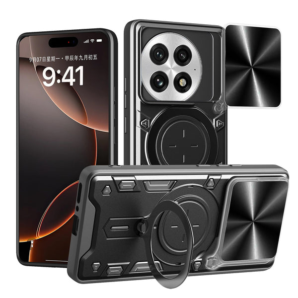 OnePlus 13 Ring Kickstand Case w/ Camera Cover [Black]