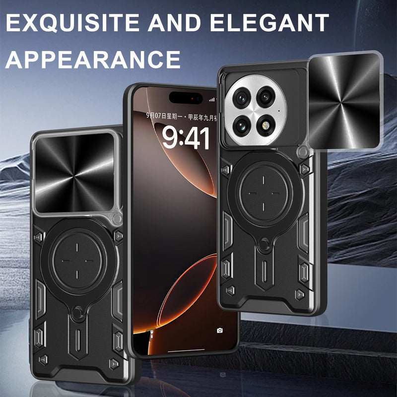 OnePlus 13 Ring Kickstand Case w/ Camera Cover [Black]