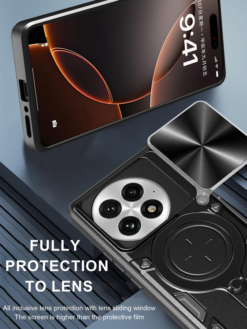 OnePlus 13 Ring Kickstand Case w/ Camera Cover [Rose Gold]