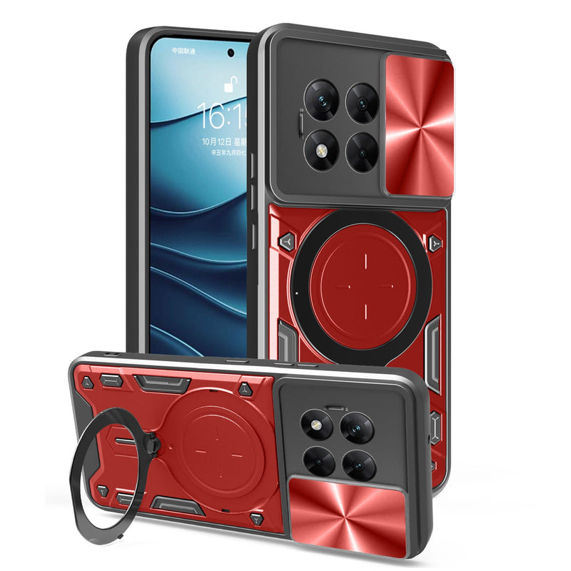 OnePlus 13R 5G  Ring Kickstand Case w/ Camera Cover [Red]