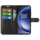 Wallet Case for OnePlus 15 – PU Leather Flip Cover with Card Holder & Stand [Black]