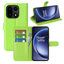Wallet Case for OnePlus 15 – PU Leather Flip Cover with Card Holder & Stand [Green]