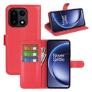 Wallet Case for OnePlus 15 – PU Leather Flip Cover with Card Holder & Stand [Red]