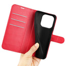 Wallet Case for OnePlus 15 – PU Leather Flip Cover with Card Holder & Stand [Red]