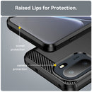 OnePlus 15R Carbon Fibre TPU Case Slim Shockproof Cover Black