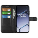 Wallet Case for OnePlus 15R – PU Leather Flip Cover with Card Holder & Stand [Black]