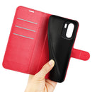 Wallet Case for OnePlus 15R – PU Leather Flip Cover with Card Holder & Stand [Red]