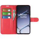 Wallet Case for OnePlus 15R – PU Leather Flip Cover with Card Holder & Stand [Red]