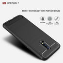 OnePlus 7 Carbon Fibre TPU Case Slim Shockproof Cover Black