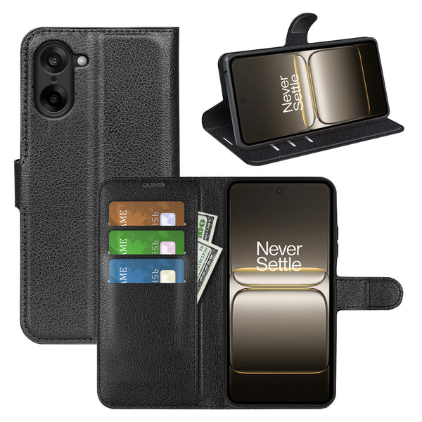 OnePlus Nord CE5 PU Wallet Case [Black]