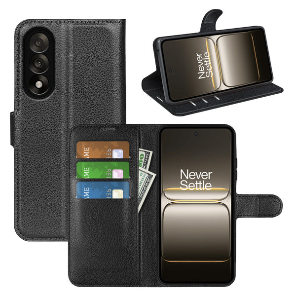 OnePlus Nord 5 PU Wallet Case [Black]