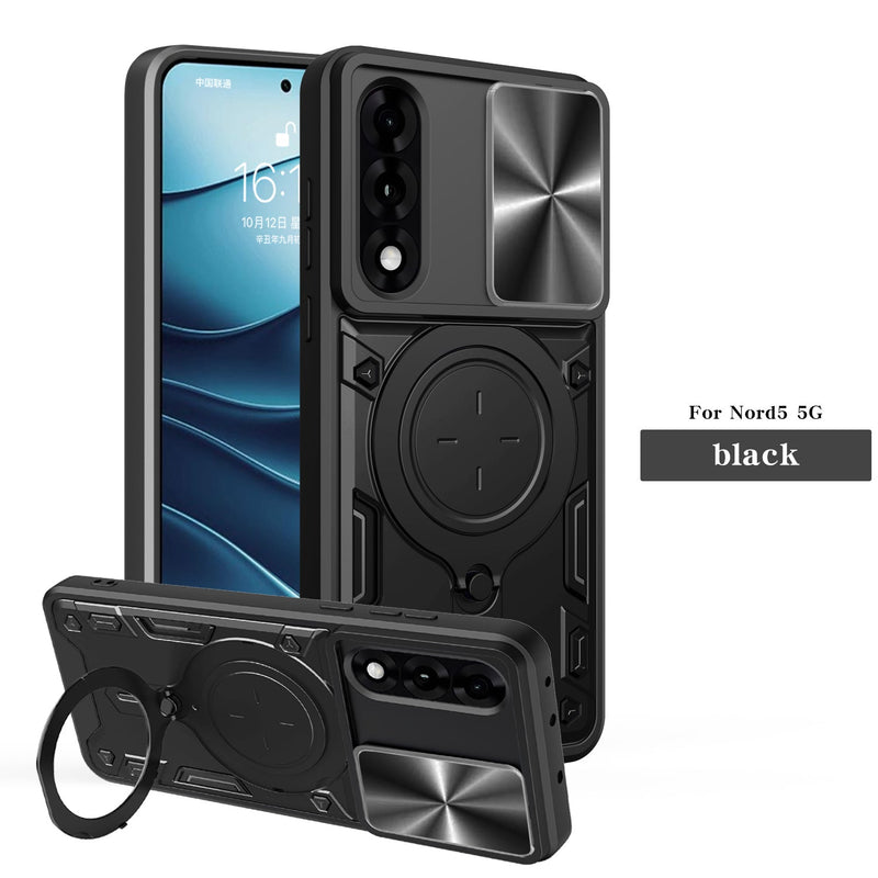 OnePlus Nord 5 Ring Kickstand Case w/ Camera Cover [Black]