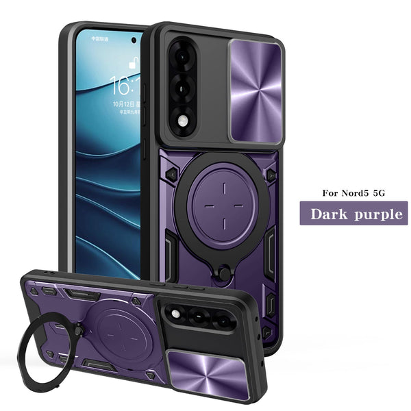 OnePlus Nord 5 Ring Kickstand Case w/ Camera Cover [Purple]