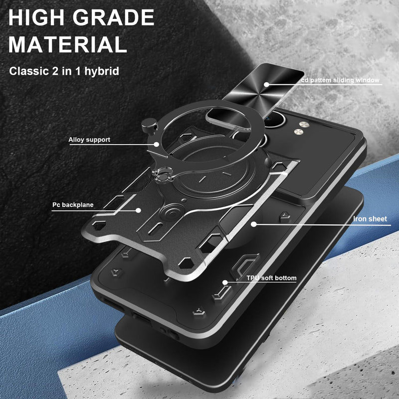 OPPO A5 Ring Kickstand Case w/ Camera Cover [Navy]