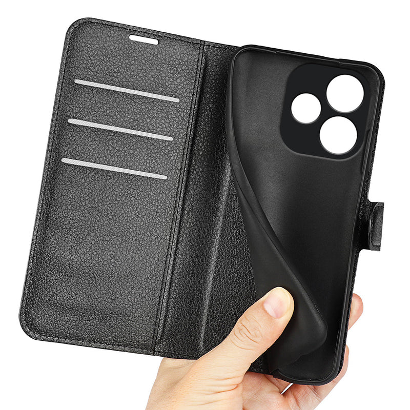 OPPO A5 Pro 5G PU Wallet Case [Black]