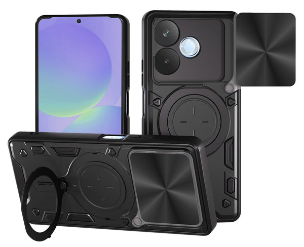 OPPO A5 Pro 5G Ring Kickstand Case w/ Camera Cover [Black]