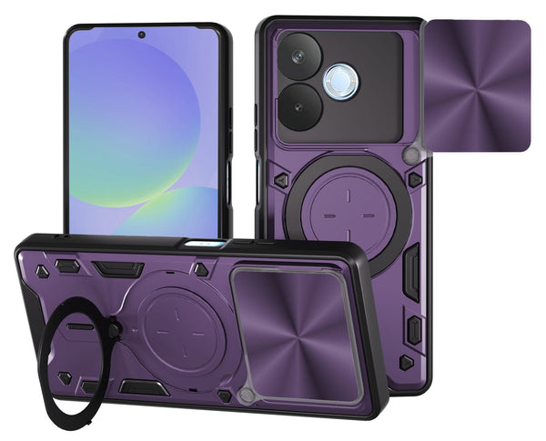OPPO A5 Pro 5G Ring Kickstand Case w/ Camera Cover [Purple]