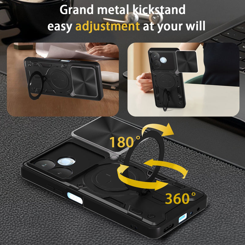 OPPO A5 Pro 5G Ring Kickstand Case w/ Camera Cover [Rose Gold]