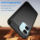 OPPO A6x Carbon Fibre TPU Case Slim Shockproof Cover Black