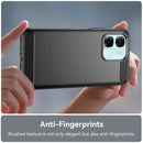 OPPO A6x Carbon Fibre TPU Case Slim Shockproof Cover Black