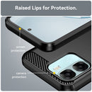 OPPO A6x Carbon Fibre TPU Case Slim Shockproof Cover Black