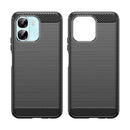 OPPO A6x Carbon Fibre TPU Case Slim Shockproof Cover Black