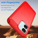 OPPO A6x Carbon Fibre TPU Case Slim Shockproof Cover Red