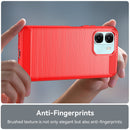OPPO A6x Carbon Fibre TPU Case Slim Shockproof Cover Red