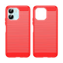 OPPO A6x Carbon Fibre TPU Case Slim Shockproof Cover Red