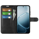 Wallet Case for OPPO A6x 2026 – PU Leather Flip Cover with Card Holder & Stand [Black]