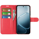 Wallet Case for OPPO A6x 2026 – PU Leather Flip Cover with Card Holder & Stand [Red]