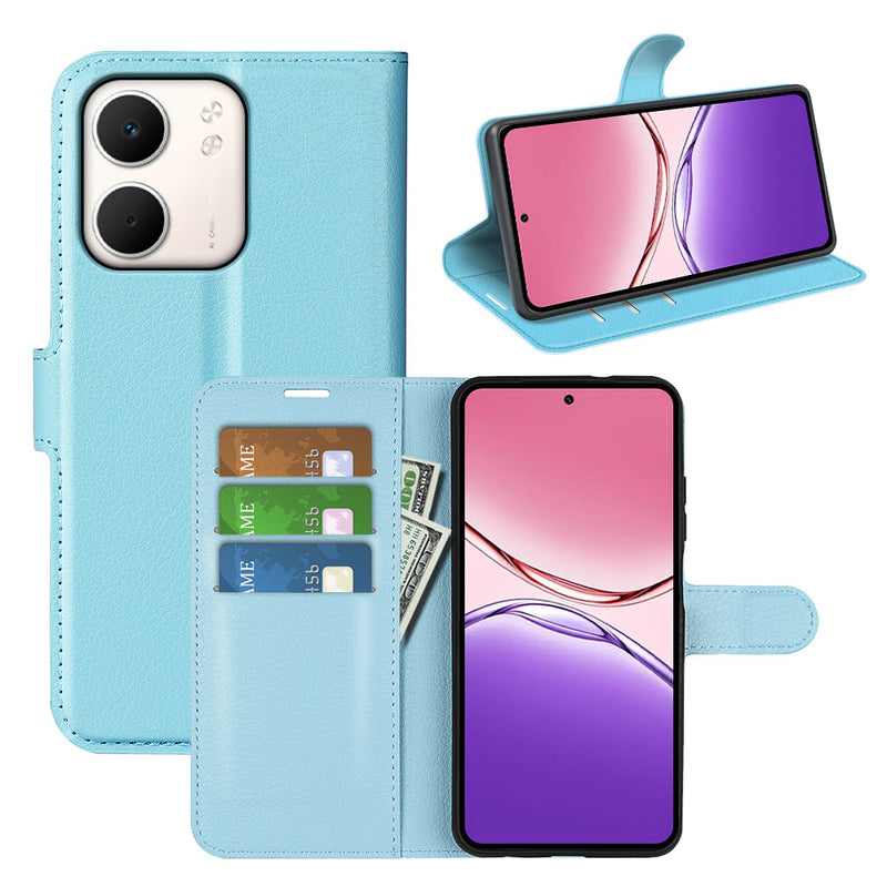 OPPO A5x 2025 PU Wallet Case [LightBlue]