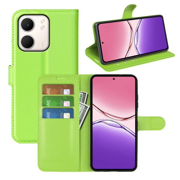 OPPO A5x 2025 PU Wallet Case [Green]