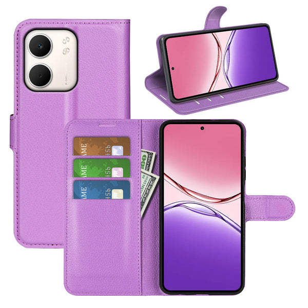 OPPO A5x 2025 PU Wallet Case [Purple]