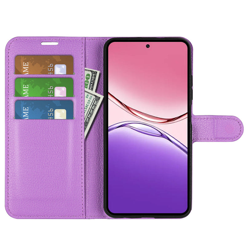 OPPO A5x 2025 PU Wallet Case [Purple]