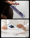 Clear 360°Rotating Magnetic Ring Stand Case for OPPO FIND N5 with Tempered Glass [Purple]