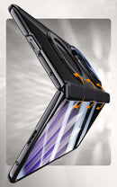 Clear 360°Rotating Magnetic Ring Stand Case for OPPO FIND N5 with Tempered Glass [Black]