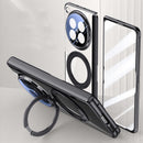 OPPO Find N6 Clear Magnetic Case - 360° Rotating Ring Stand & Hinge Shield [Black]