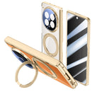 OPPO Find N6 Clear Magnetic Case - 360° Rotating Ring Stand & Hinge Shield [Gold]